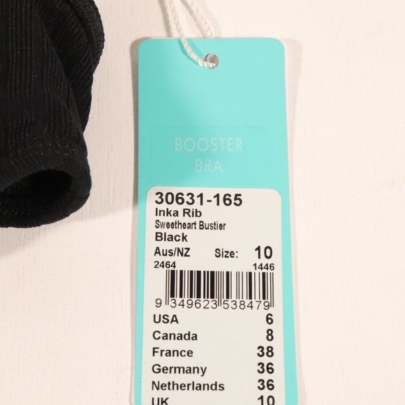 NWT Seafolly Inka Rib Sweetheart Bustier in Black - Picture 9 of 14